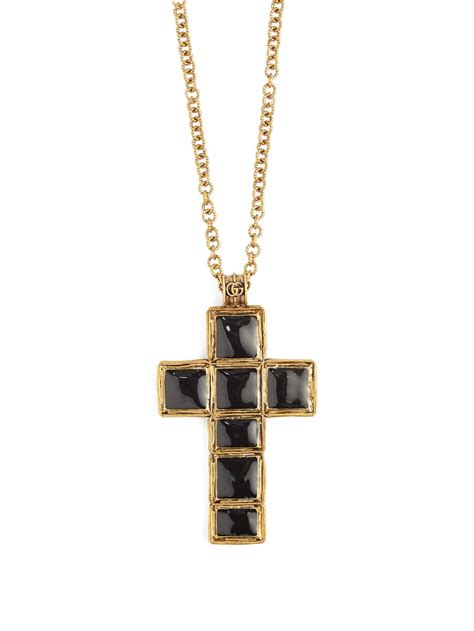 black gucci cross pendant|gucci rings for women.